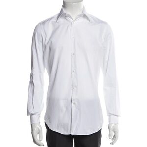 Men's Battistoni White Cotton Dress Shirt EU 38 (UK/US 15)